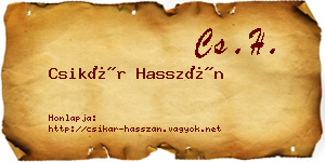 Csikár Hasszán névjegykártya